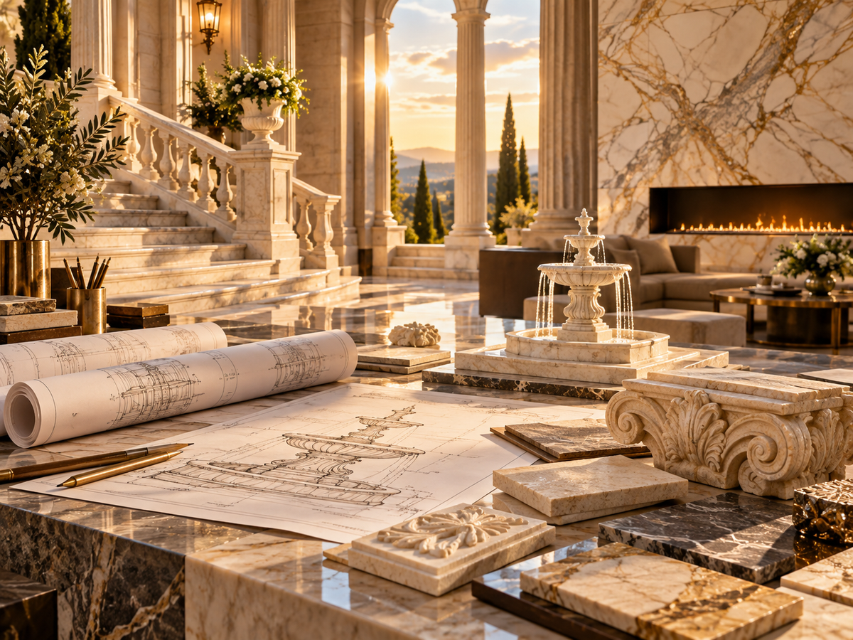 WORLD STONE & BRONZE CO. custom estate sculpture and fountain project
