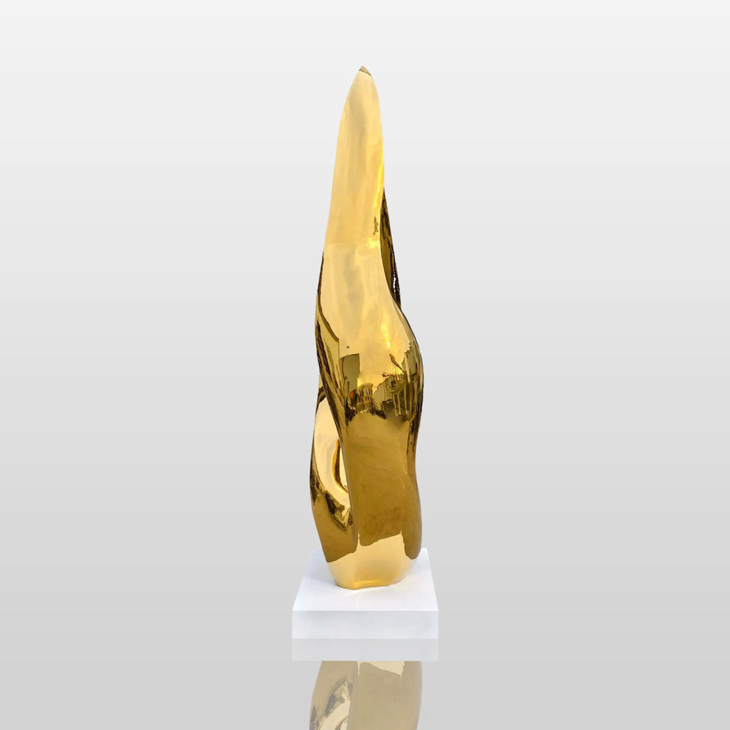 PREMIER Modern Stainless Steel Flame Sculpture 34.8"W x 96"H x 20"D PSIS-006