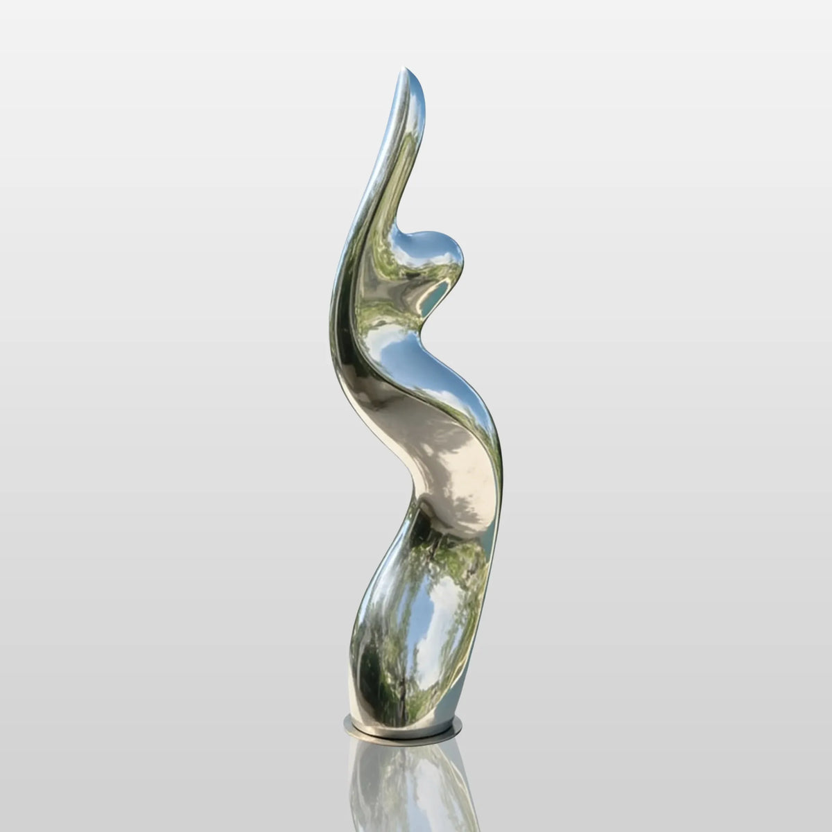 PREMIER Stainless Steel Modern Sculpture with Smooth Curves for Pools, Gardens and Luxury Outdoor Living Spaces PSSS-194