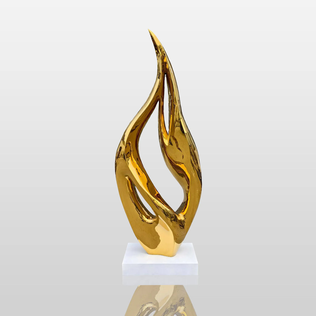 PREMIER Modern Stainless Steel Flame Sculpture 34.8"W x 96"H x 20"D PSIS-006