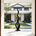 PREMIER Abstract Black Flame Sculpture in Stainless Steel for Villa Courtyards, Luxury Entryways or Gardens PSSS-273