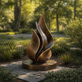 PREMIER Abstract Bronze Flame Sculpture for Backyard, Courtyard or Hotel Garden PSB-250