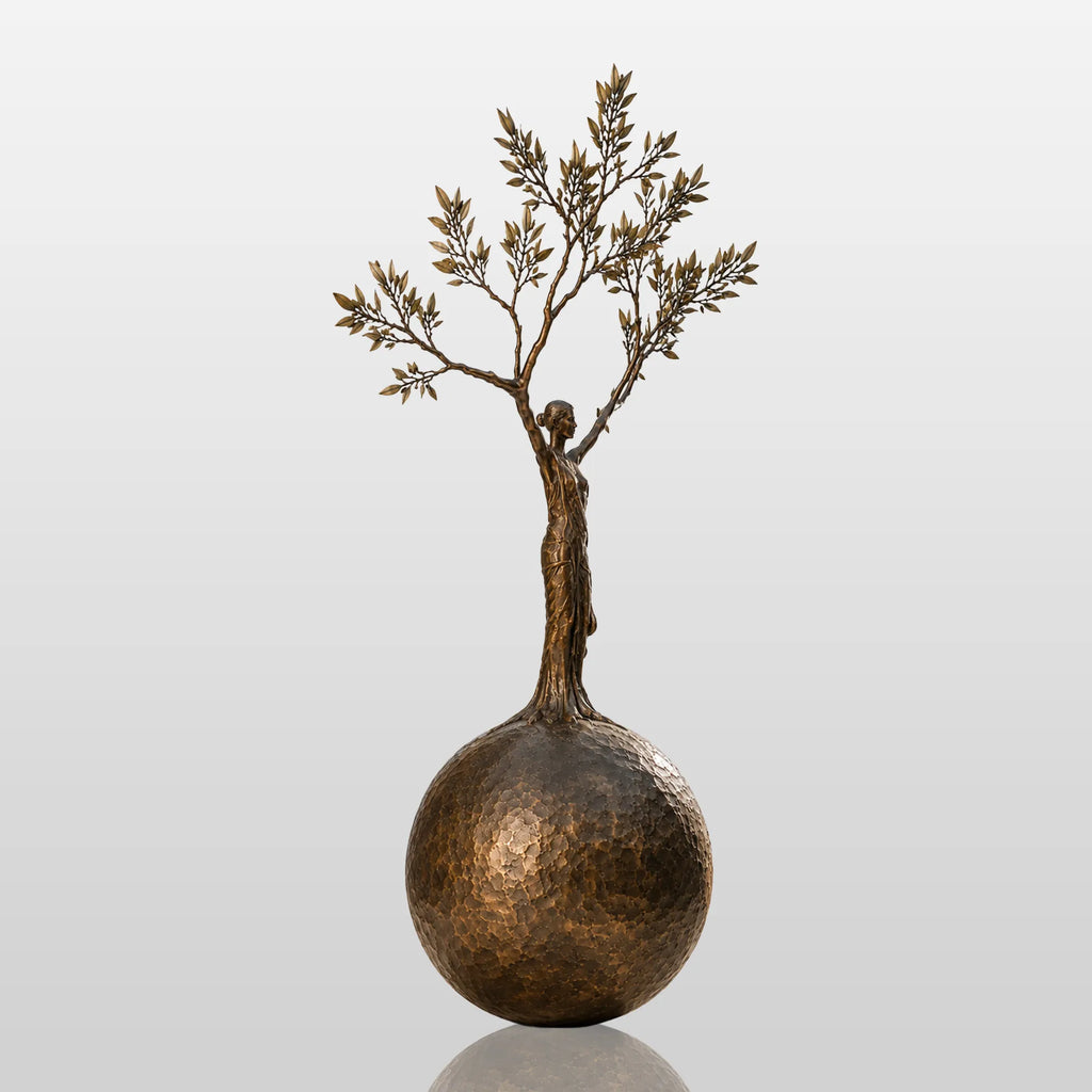 PREMIER Abstract Bronze Sculpture in Human Tree Sphere Design for Backyard, Public Plaza or Church Garden PSB-206