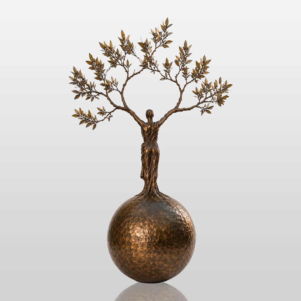 PREMIER Abstract Bronze Sculpture in Human Tree Sphere Design for Backyard, Public Plaza or Church Garden PSB-206