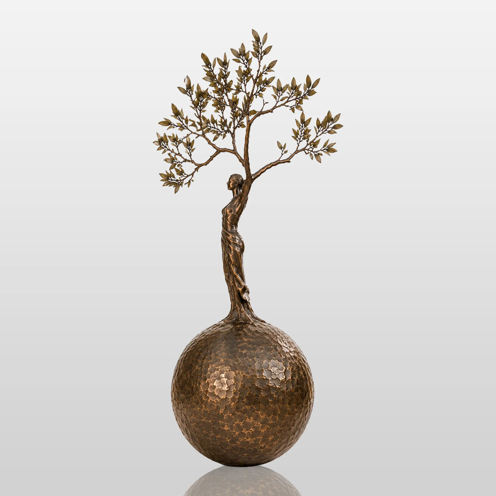 PREMIER Abstract Bronze Sculpture in Human Tree Sphere Design for Backyard, Public Plaza or Church Garden PSB-206