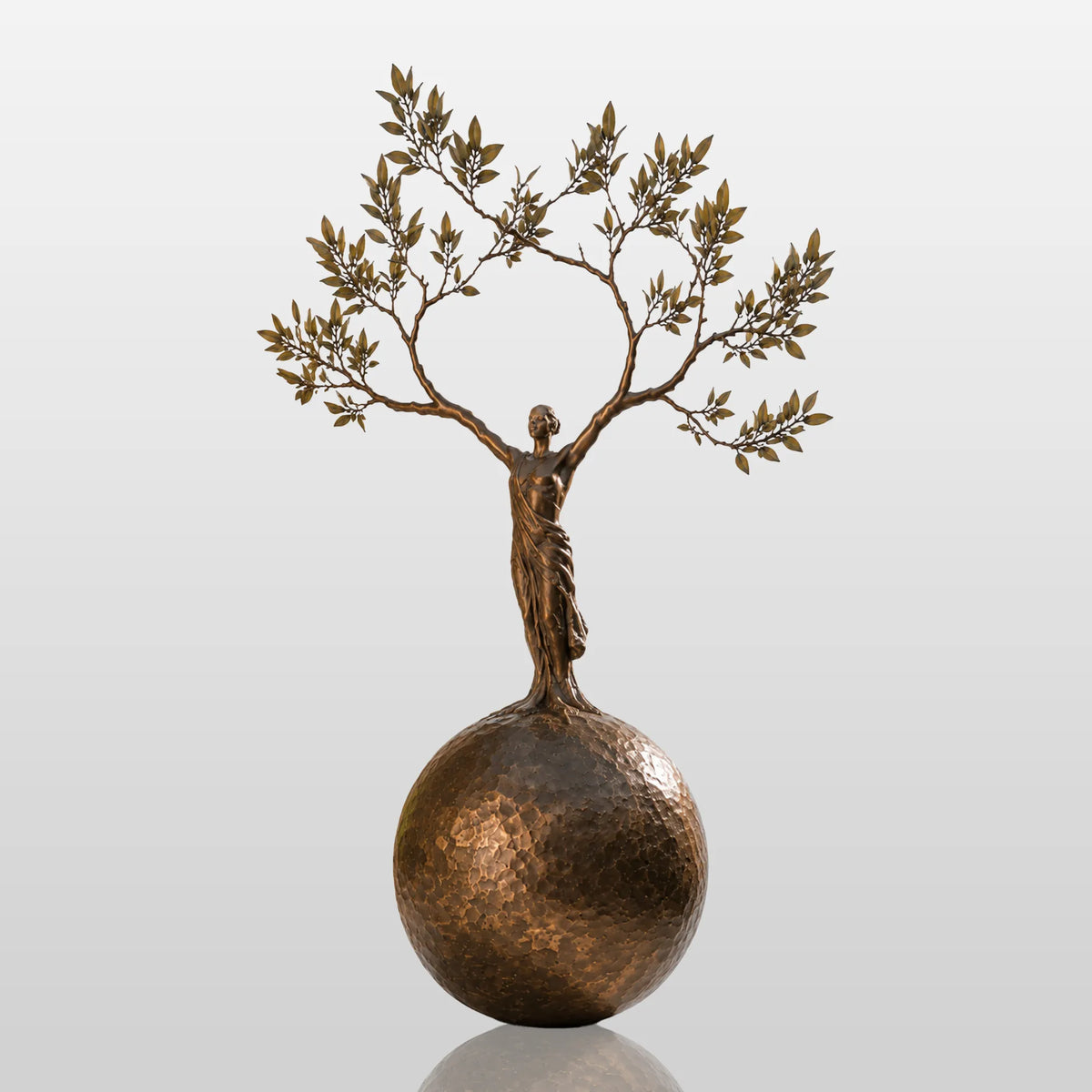 PREMIER Abstract Bronze Sculpture in Human Tree Sphere Design for Backyard, Public Plaza or Church Garden PSB-206