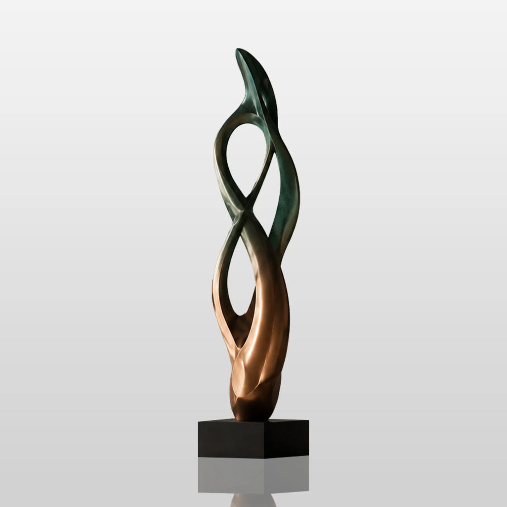 PREMIER Abstract Bronze Table Top Sculpture with a Gradient Finish for Study Desk, Bar Top or Window Sill PSB-221