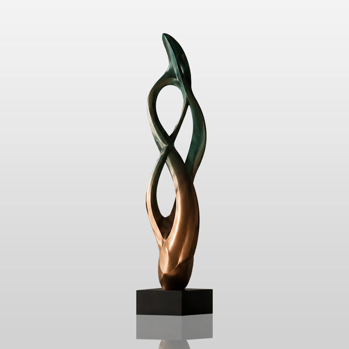 PREMIER Abstract Bronze Table Top Sculpture with a Gradient Finish for Study Desk, Bar Top or Window Sill PSB-221