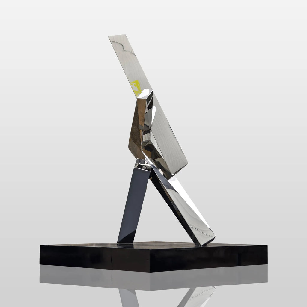 PREMIER Abstract Polished Geometric Stainless Steel Sculpture for Urban Plaza, Corporate Building Decor PSSS-242