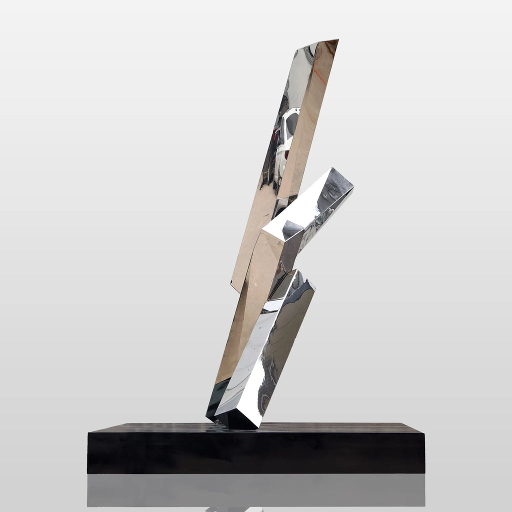 PREMIER Abstract Polished Geometric Stainless Steel Sculpture for Urban Plaza, Corporate Building Decor PSSS-242