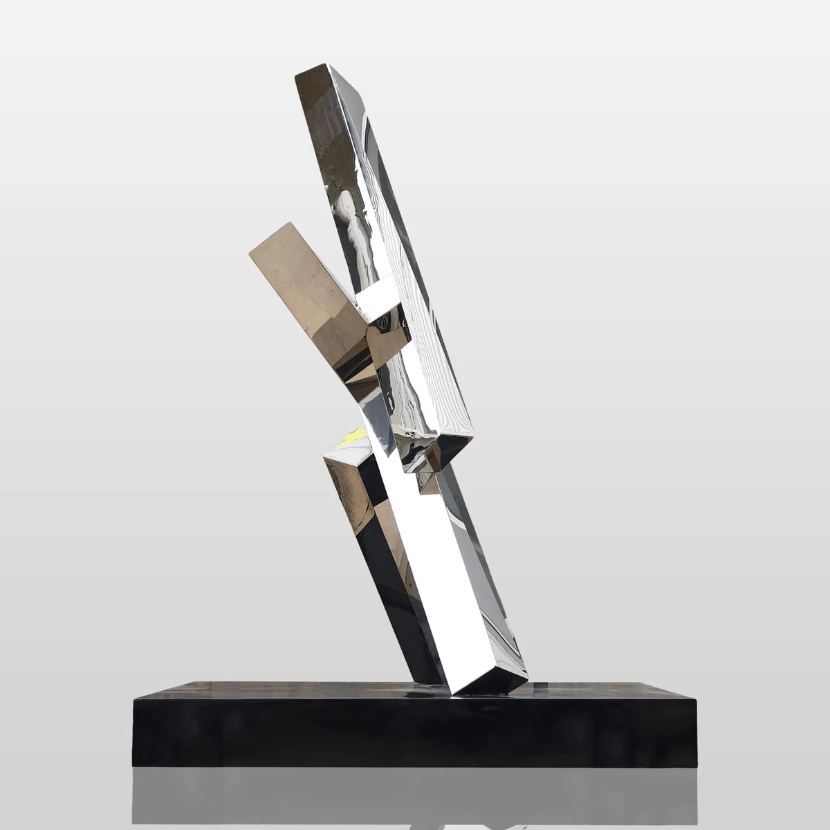 PREMIER Abstract Polished Geometric Stainless Steel Sculpture for Urban Plaza, Corporate Building Decor PSSS-242