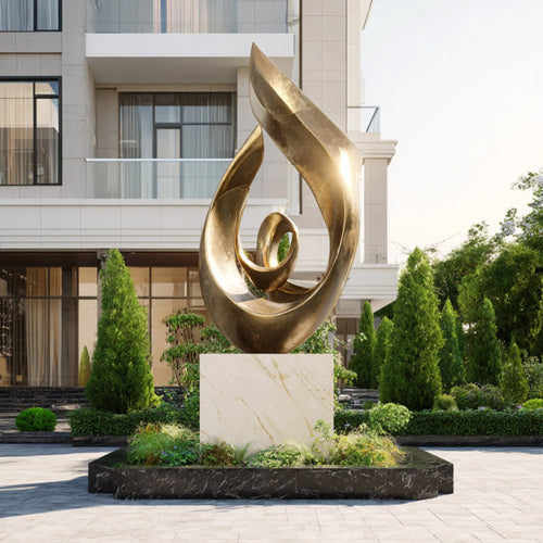 PREMIER Abstract Spiral Bronze Sculpture with Modern Design for Hotel Gardens, Courtyards and Public Plazas PSB-164
