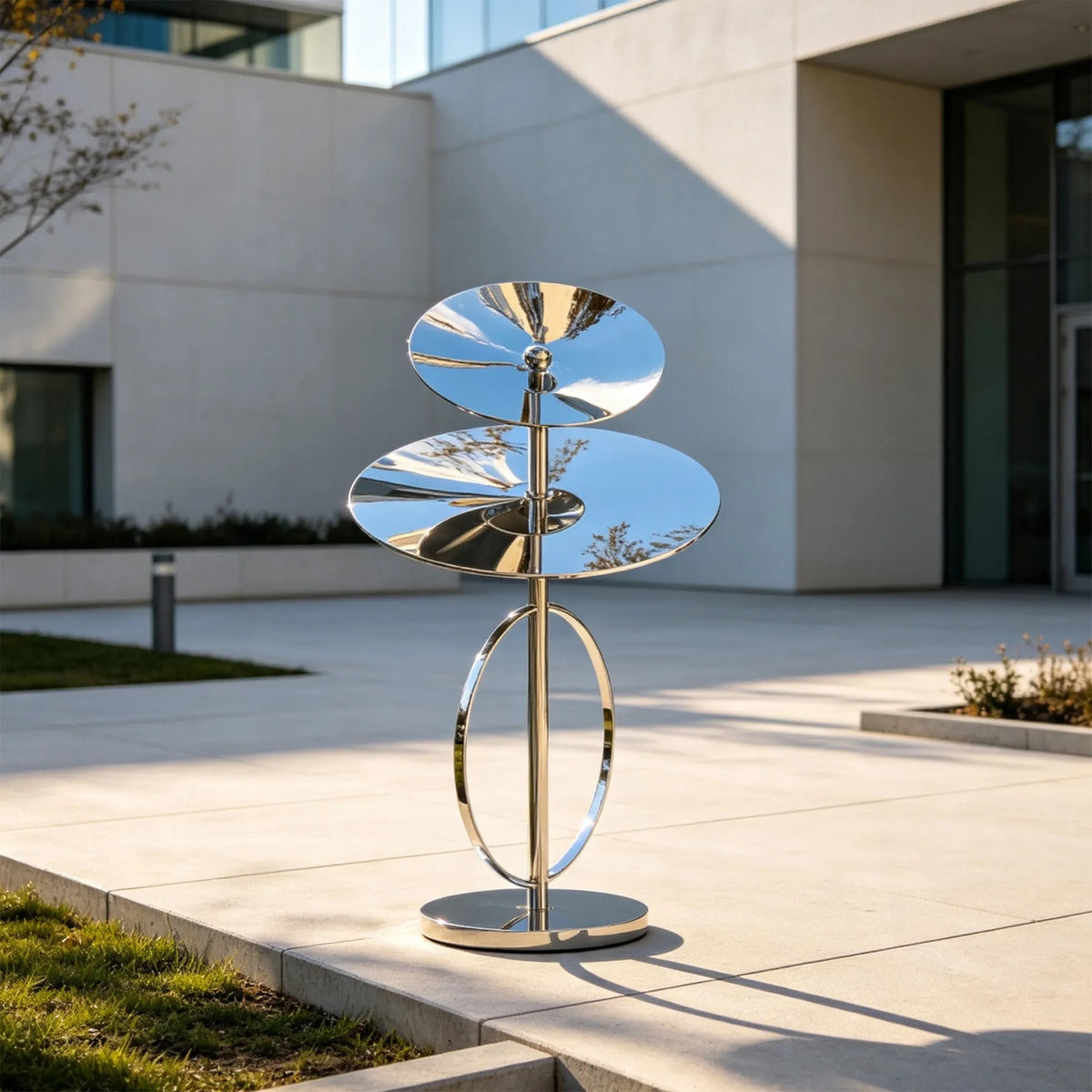 PREMIER Abstract Stainless Steel Sculpture for Front Yard, Entrance Lawn, Sidewalk or Public Plaza PSSS-324