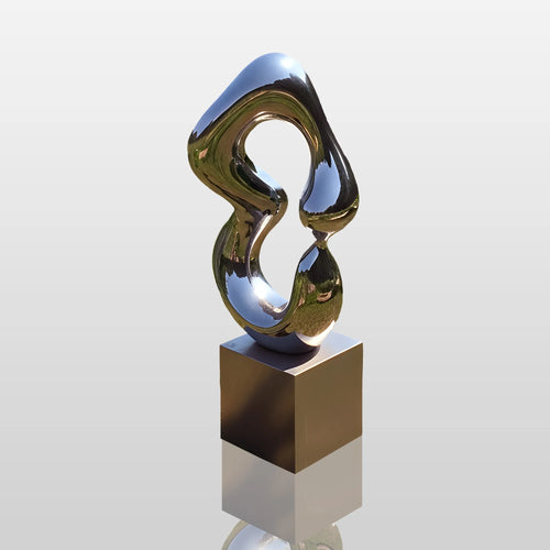 PREMIER Abstract Stainless Steel Sculpture with Fluid Curved Form for Poolside and Luxury Outdoor Spaces PSSS-205