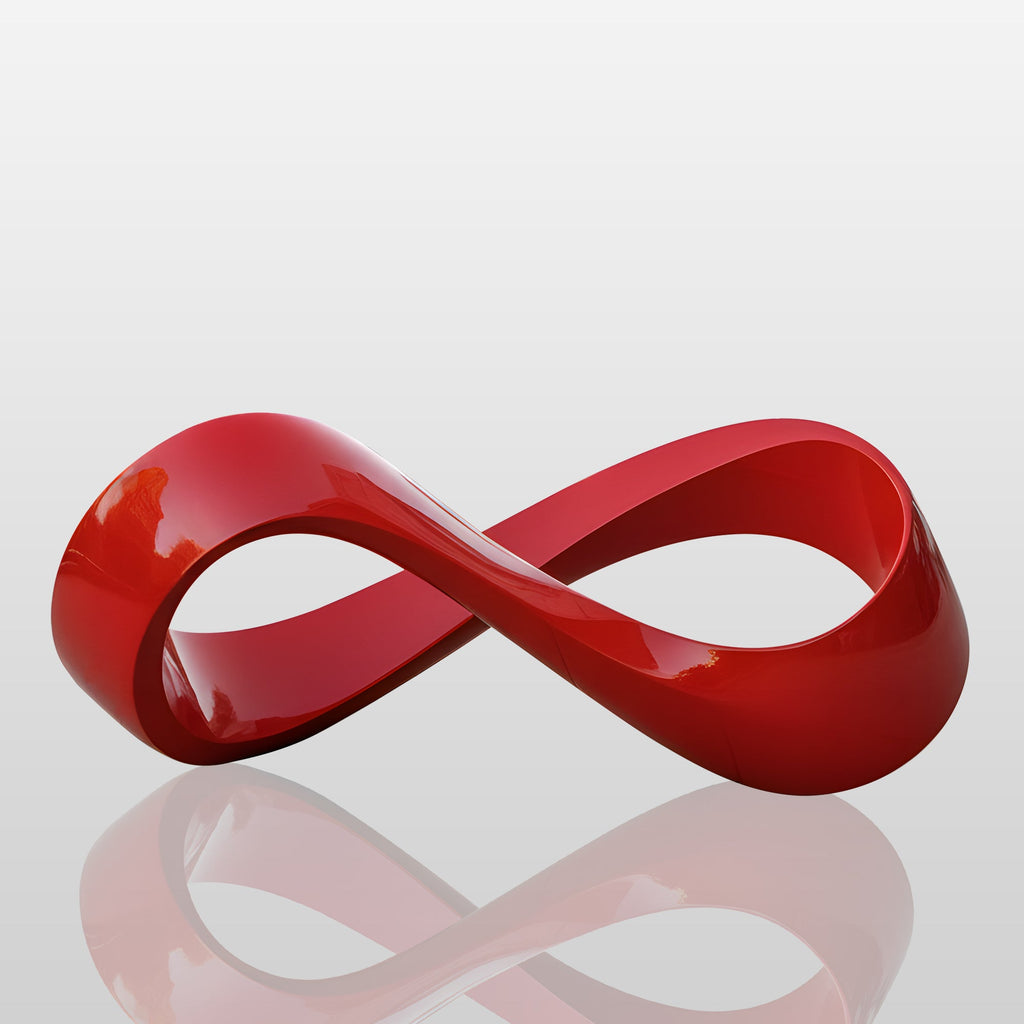 PREMIER Abstract Stainless Steel Sculpture with Red Infinity Symbol Shape for Modern Public Art Spaces PSSS-209