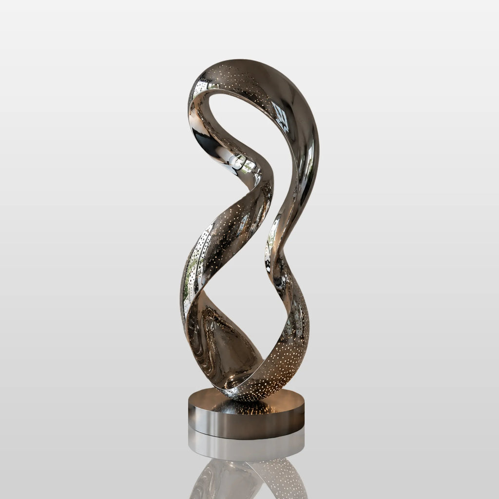 PREMIER Abstract Stainless Steel Sculpture with Twist Design for Living Room, Hotel Lobby or Foyer PSSS-312