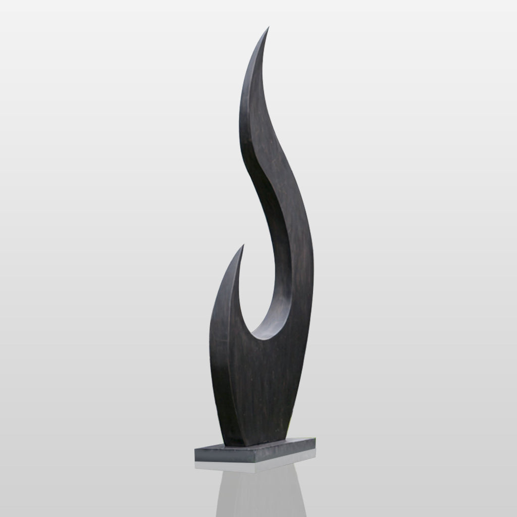 PREMIER Abstract Stainless Steel Sculpture with Twisted Flame Design for Modern Courtyards, Building Entrances PSSS-236