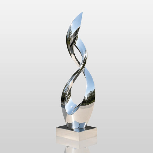 PREMIER Abstract Stainless Steel Sculpture with Twisted Loop Design for Entrance, Poolside or City Plaza PSSS-323