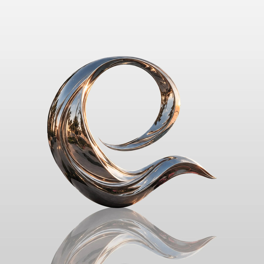 PREMIER Abstract Wave Sculpture in Stainless Steel Sculpture for Beach Patio, Public Plaza or Coastal Balcony PSSS-287
