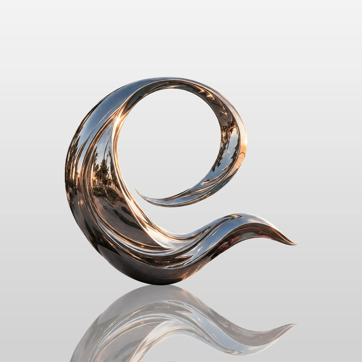 PREMIER Abstract Wave Sculpture in Stainless Steel Sculpture for Beach Patio, Public Plaza or Coastal Balcony PSSS-287