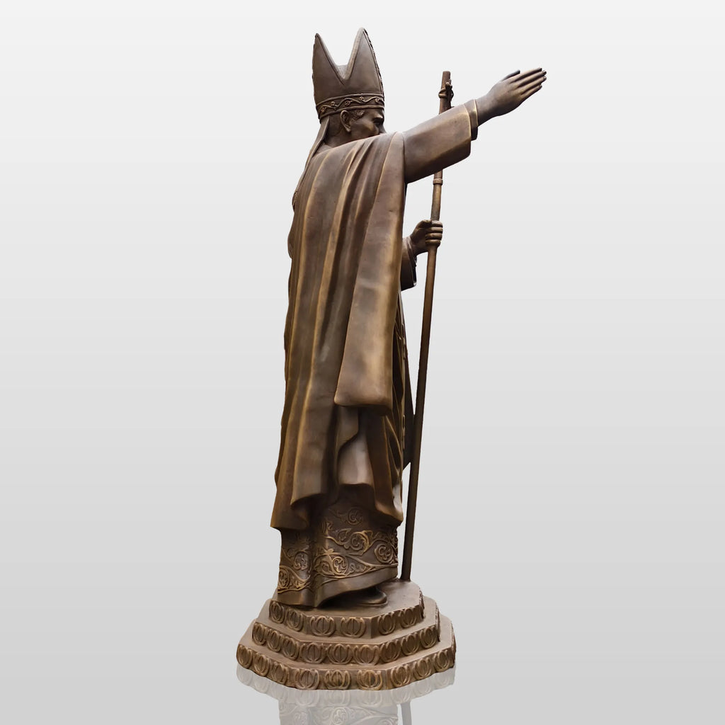 PREMIER Alive Bronze Statue with Lifelike Pope John Paul II Image Perfect for Church Squares, Memorial Parks and Religious Spaces PSB-147