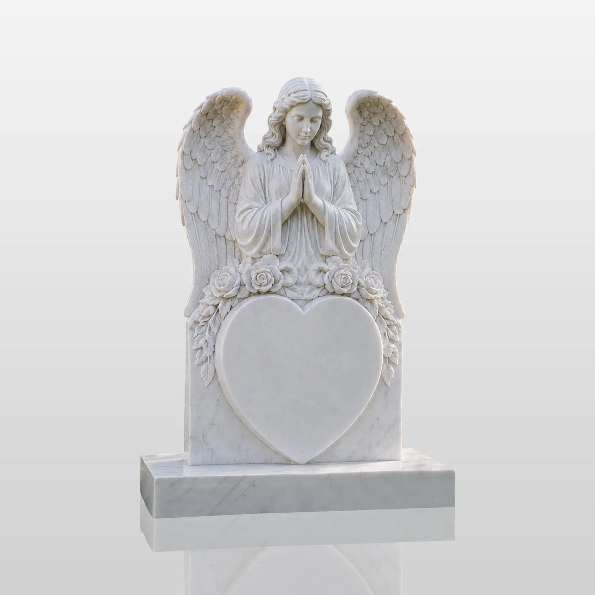 PREMIER Angel Marble Tombstone for Green Lawn Cemetery, Church Yard or Burial Plot PSM-178