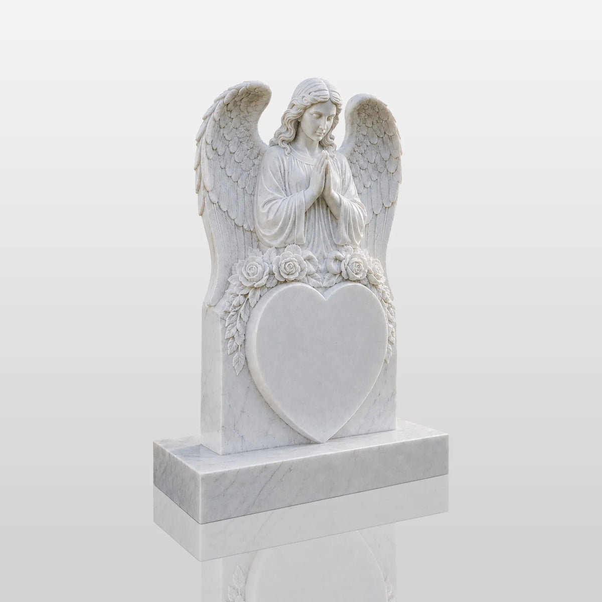 PREMIER Angel Marble Tombstone for Green Lawn Cemetery, Church Yard or Burial Plot PSM-178