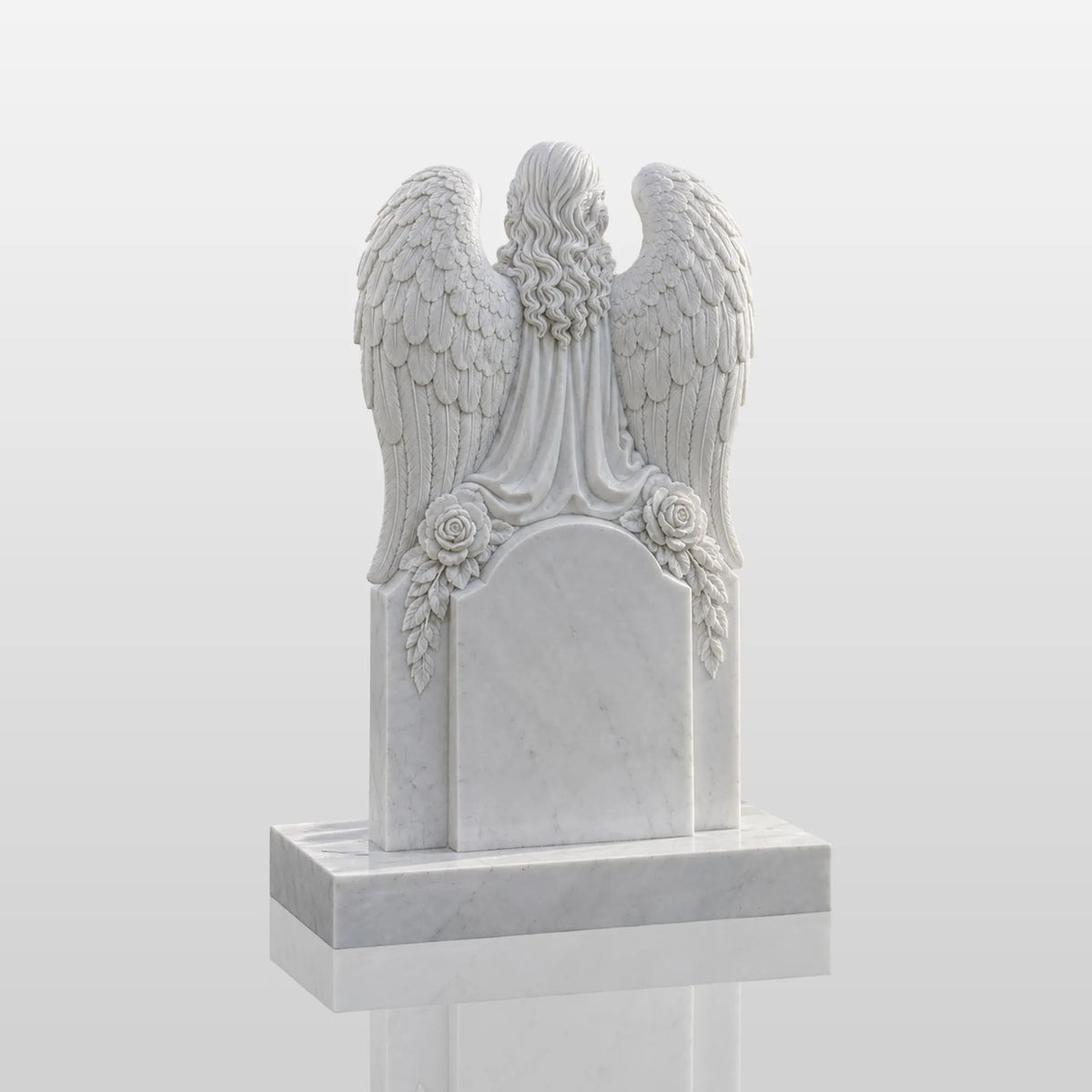 PREMIER Angel Marble Tombstone for Green Lawn Cemetery, Church Yard or Burial Plot PSM-178