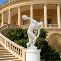 PREMIER Athletic Discobolus Marble Sculpture with Muscular and Powerful Style Ideal for Sports Parks or Open Air Museum PSM-098