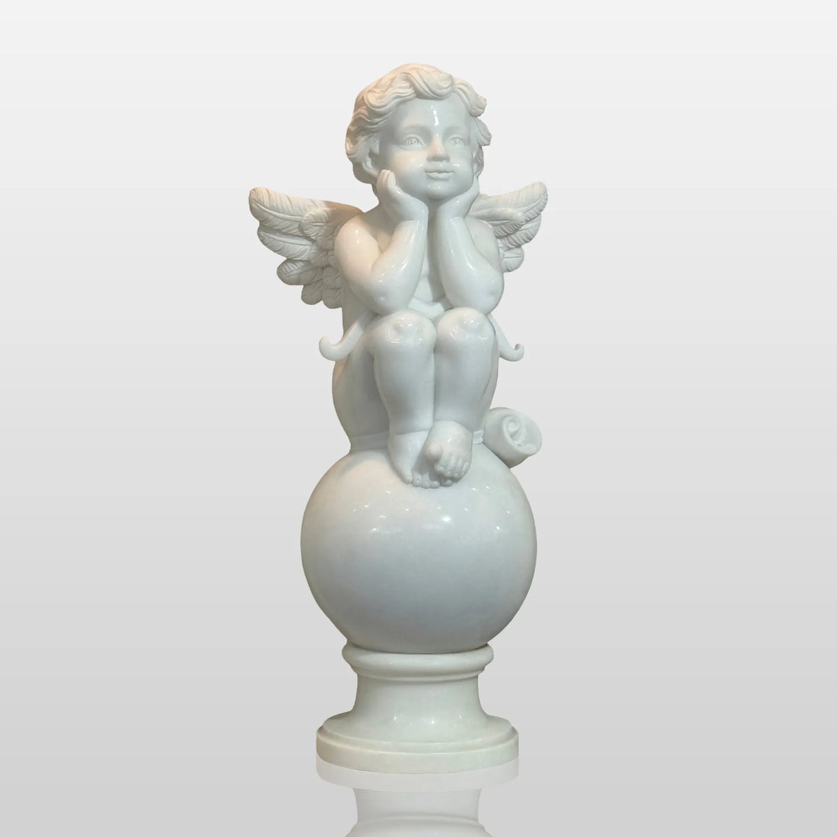 PREMIER Baby Angel Bronze Sculpture with Classic and Cute Design Ideal for Gardens, Churches and Parks PSM-104
