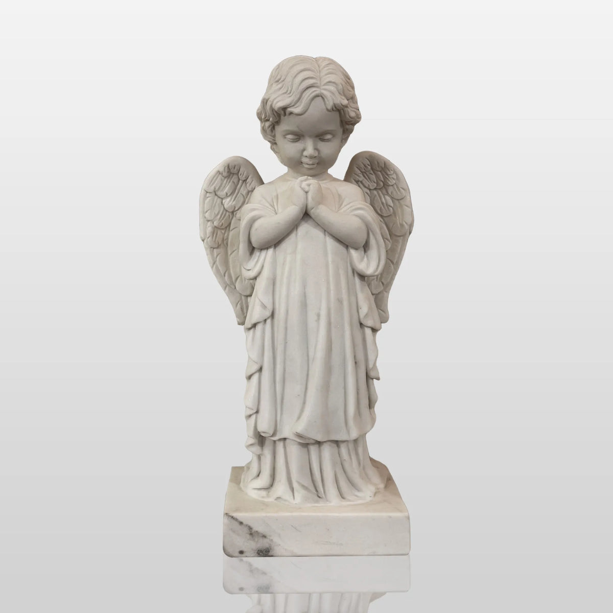 PREMIER Baby Angel Marble Sculpture with Classic Figure Shape Best for Outdoor Gardens or Parks PSM-105