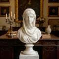 PREMIER Beautiful Bride Table Sculpture in White Marble for Study Desk, Display Shelf and Living Room Sideboard PSM-130