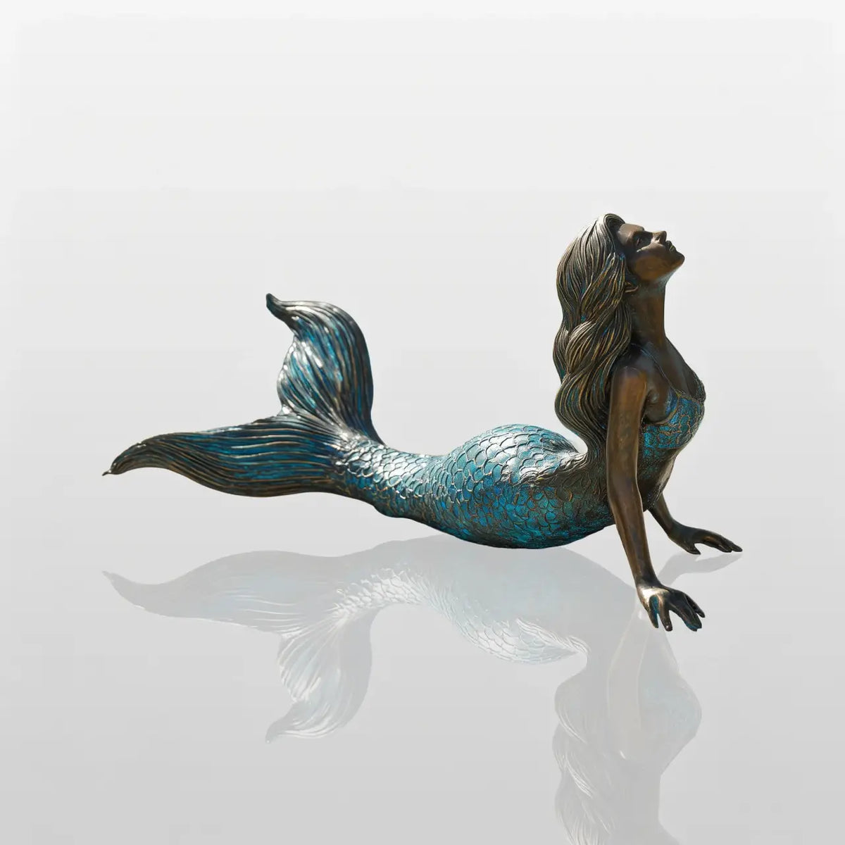 PREMIER Beautiful Bronze Mermaid Sculpture for Waterfronts, Coastal Plazas or Backyard Ponds PSB-194