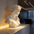 PREMIER Beautiful Female Marble Bust Statue with Refined Design Perfect for Entryway, Study Bookshelf, or Other Indoor Tables PSM-112