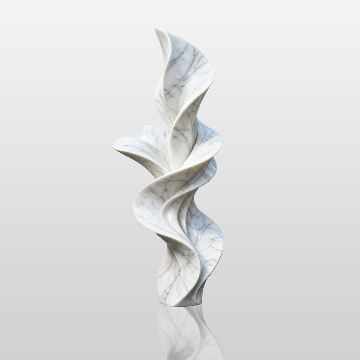 PREMIER Beautiful White Marble Sculpture with Delicate Spiral Flower Design Suitable for Gardens, Luxury Hotel Courtyards PSM-099