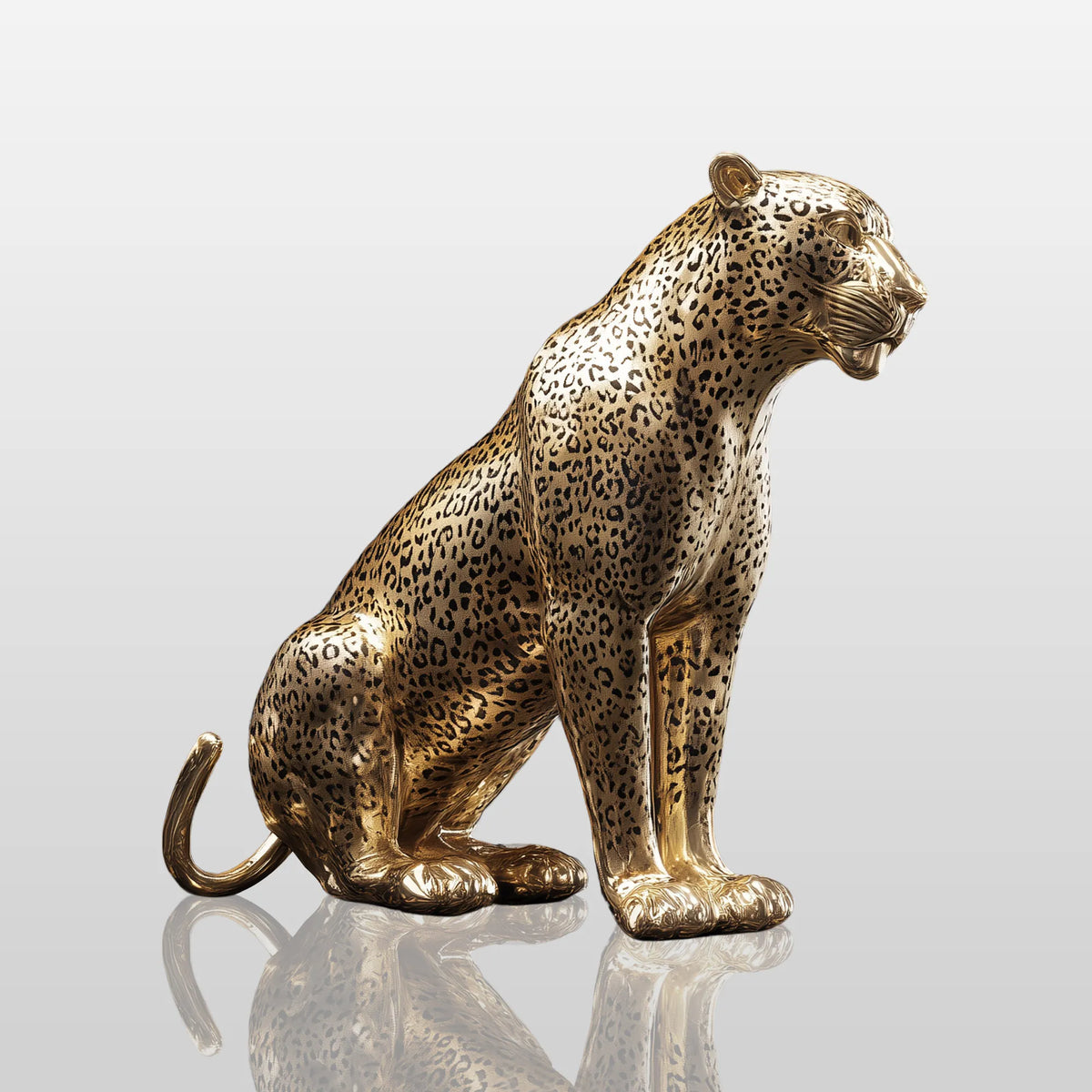 PREMIER Brass Leopard Sculpture with Detailed Surface Design for Luxury Interiors PSB-132