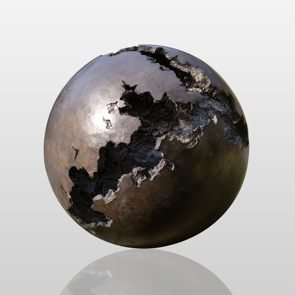 PREMIER Bronze Abstract Globe Sculpture with Textured Surface for Gardens and Outdoor Spaces PSB-140