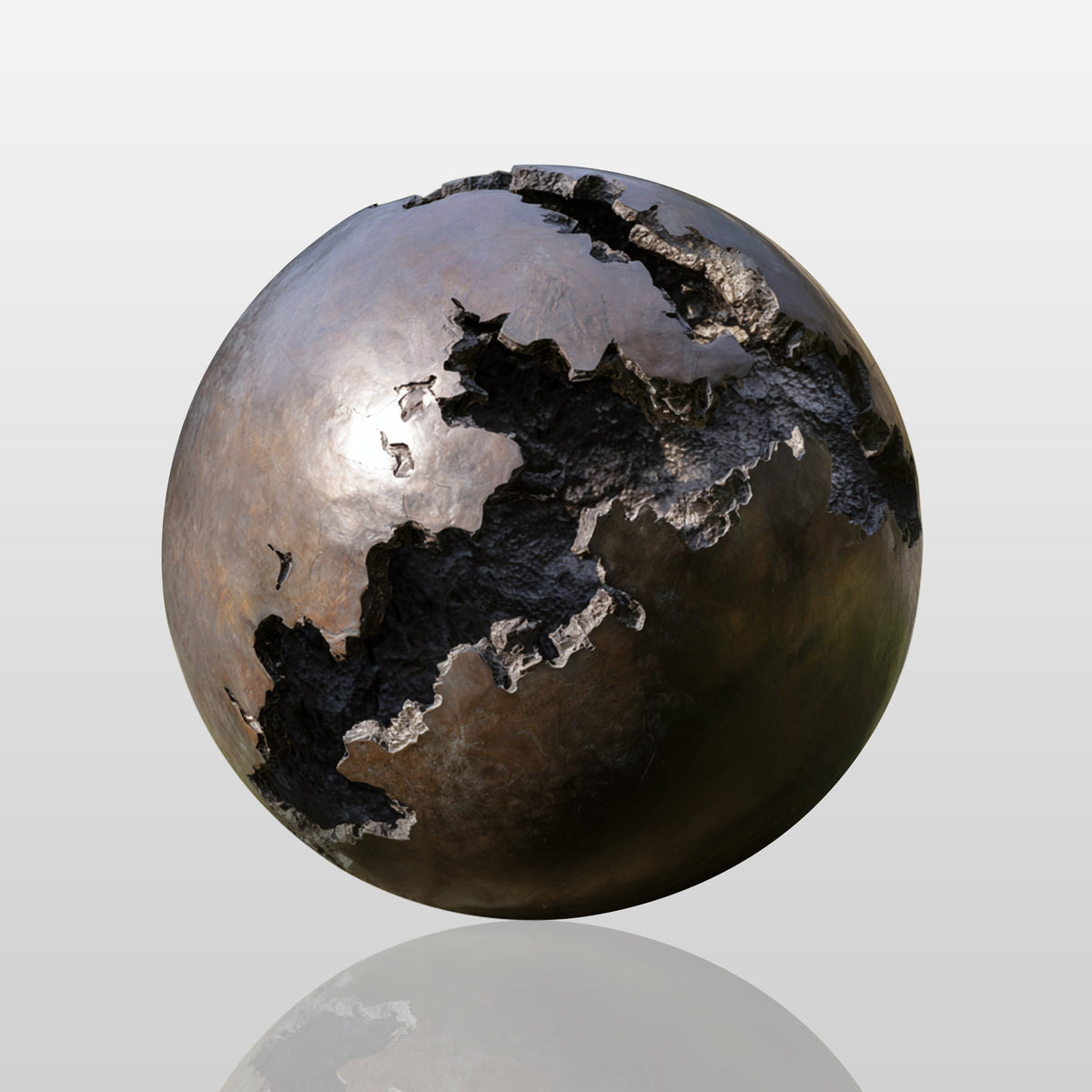 PREMIER Bronze Abstract Globe Sculpture with Textured Surface for Gardens and Outdoor Spaces PSB-140