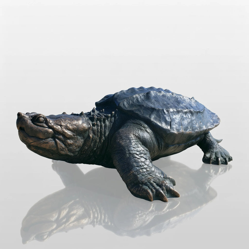 PREMIER Bronze Alligator Snapping Turtle Statue for Pool Edge, Seaside Lawn and Town Open Space PSB-211