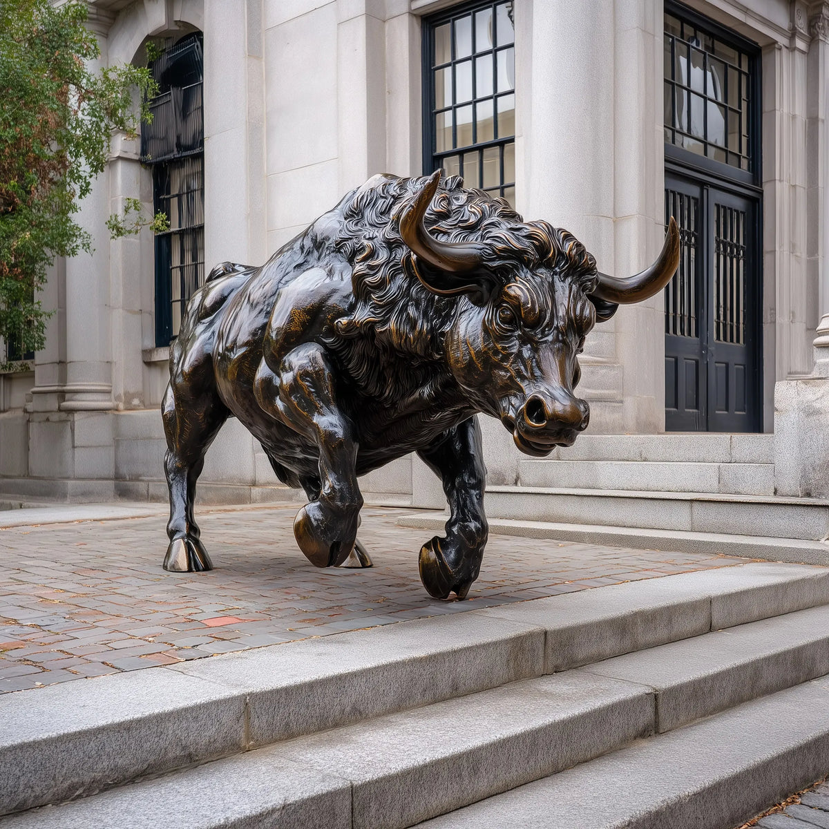 PREMIER Bronze Bull Statue with Dynamic Stance for Commercial Plazas and Estate Entrances PSB-128