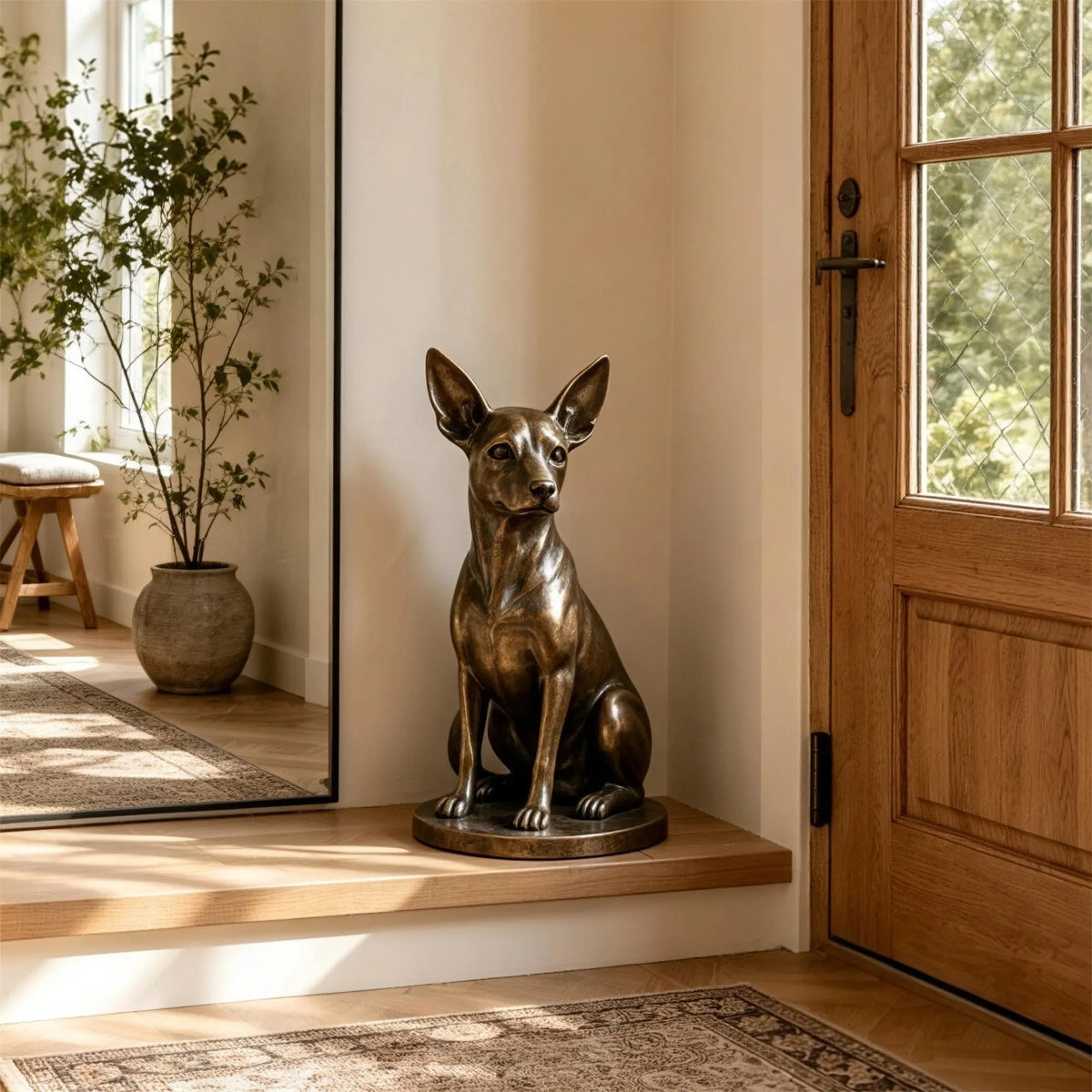 PREMIER Bronze Chihuahua Dog Statue for Entryway, Living Room or Dining Room PSB-244