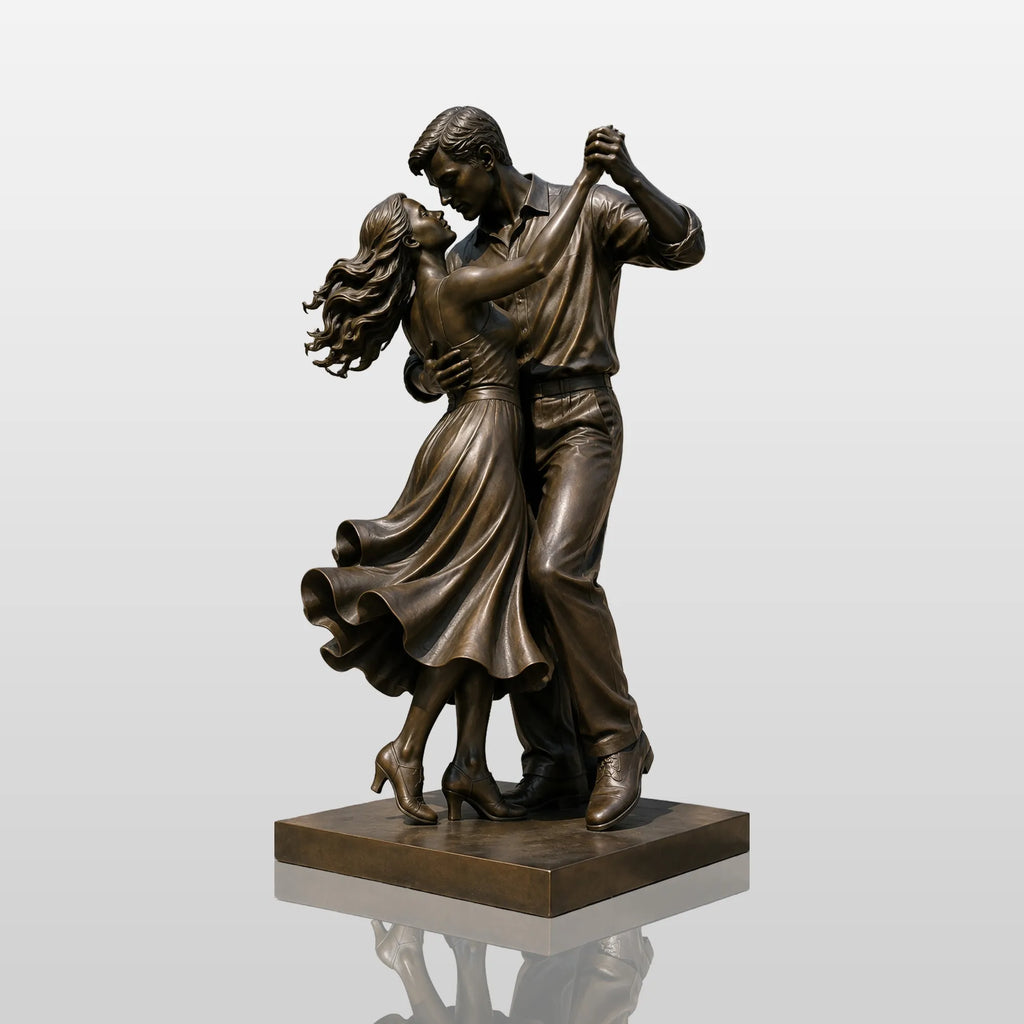 PREMIER Bronze Dancing Couple Statue for City Plaza, Town Square or Residential Garden PSB-236