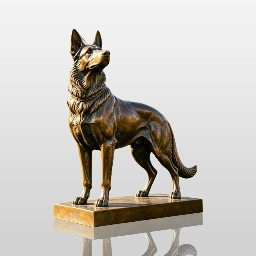 PREMIER Bronze German Shepherd Dog Statue for Front Yard, Home Lawn, Walkway or Park PSB-242