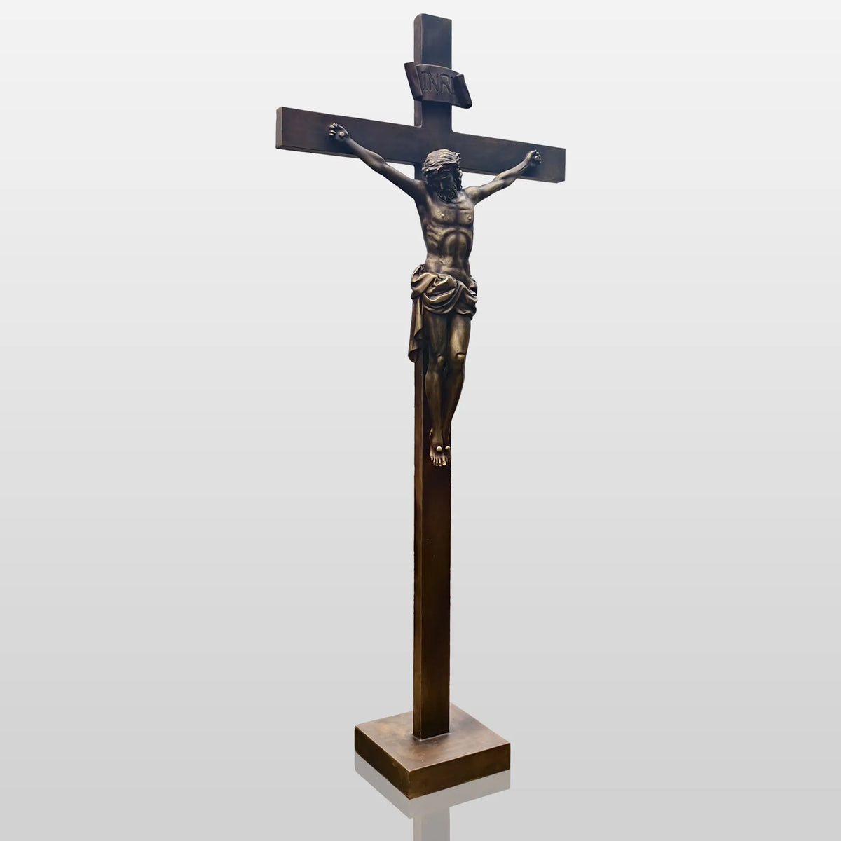 PREMIER Bronze Jesus Crucifix Statue with Sacred Design for Churches, Chapels and Prayer Rooms PSB-136