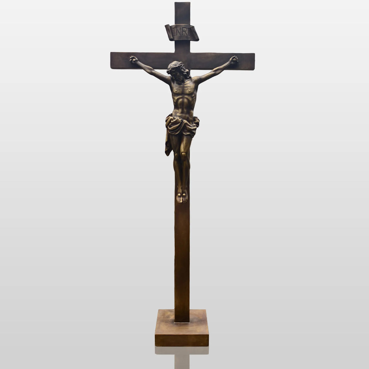 PREMIER Bronze Jesus Crucifix Statue with Sacred Design for Churches, Chapels and Prayer Rooms PSB-136