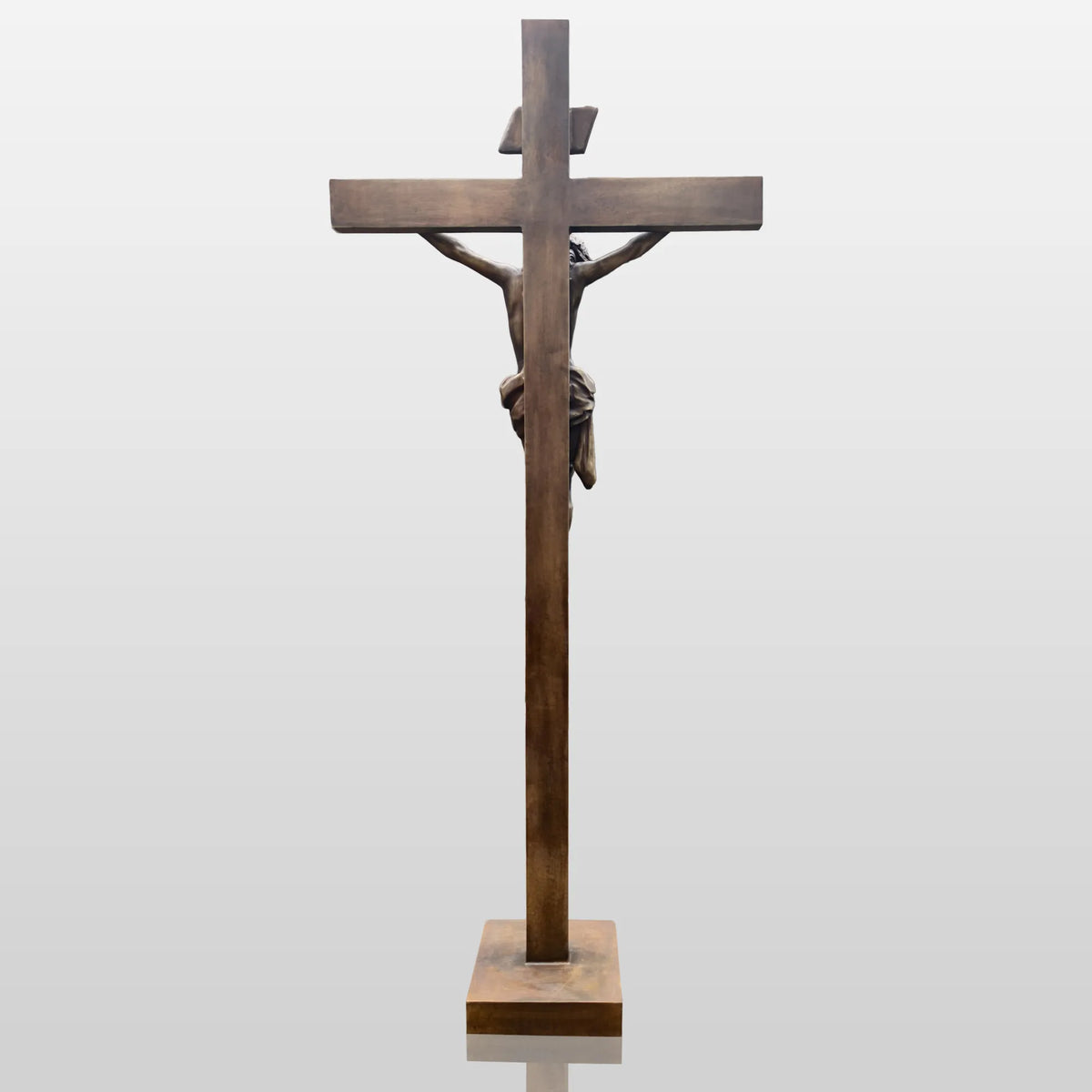 PREMIER Bronze Jesus Crucifix Statue with Sacred Design for Churches, Chapels and Prayer Rooms PSB-136