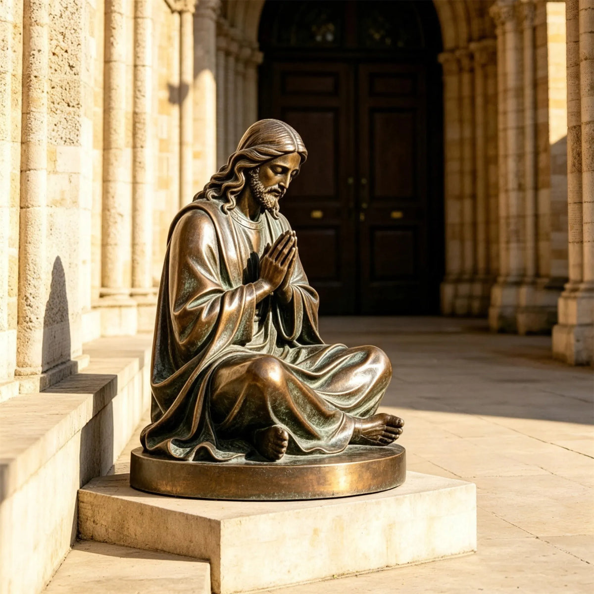 PREMIER Bronze Praying Jesus Statue for Chapel Garden, Church, Park or City Square PSB-254