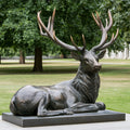 PREMIER Bronze Reclining Deer Statue for Front Yard Lawn, Side Yard Garden, Zoo or Public Square PSB-218