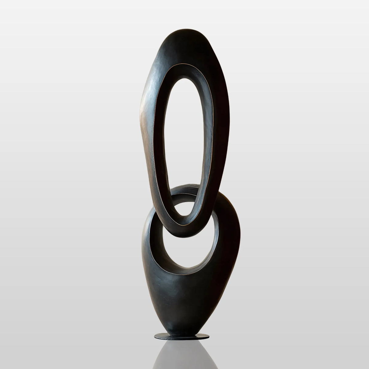 PREMIER Brass Sculpture with Flowing Oval Shapes for Private Villas, Hotel Lobbies and Luxury Art Spaces PSB-126