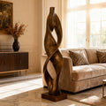 PREMIER Bronze Sculpture with Twisted Column Design for Living Rooms and Interior Corners PSB-130